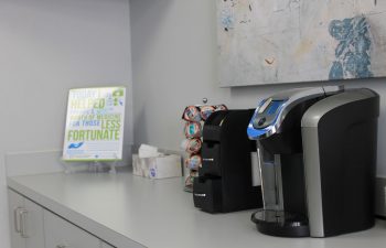 coffee machine at Marietta Dental Professionals waiting room