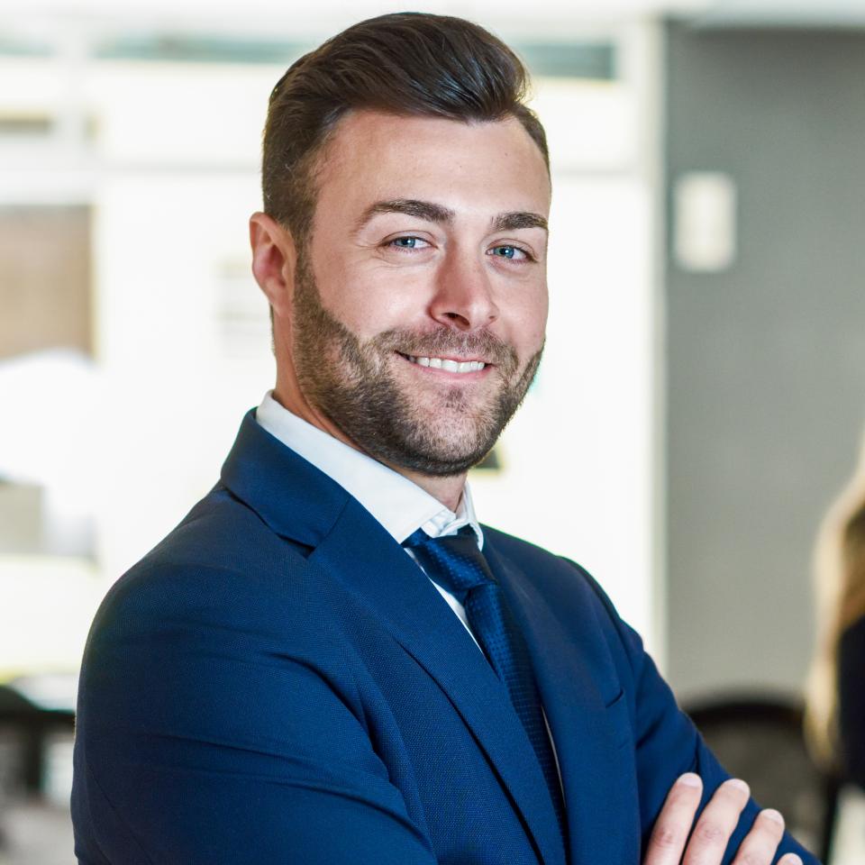Smiling handsome businessman